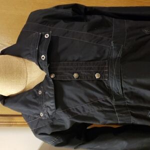 Burton surf wear  1/2 zip black jacket kangaroo pouch vintage